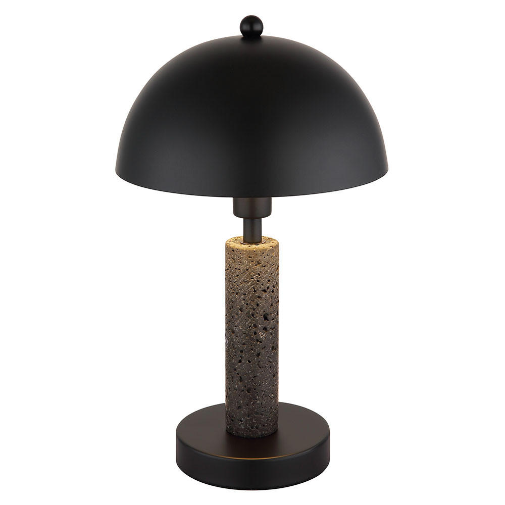 TISCHLEUCHTE Janie Schwarz Travertin - Schwarz, Metall (20/20/34cm) - Globo Lighting