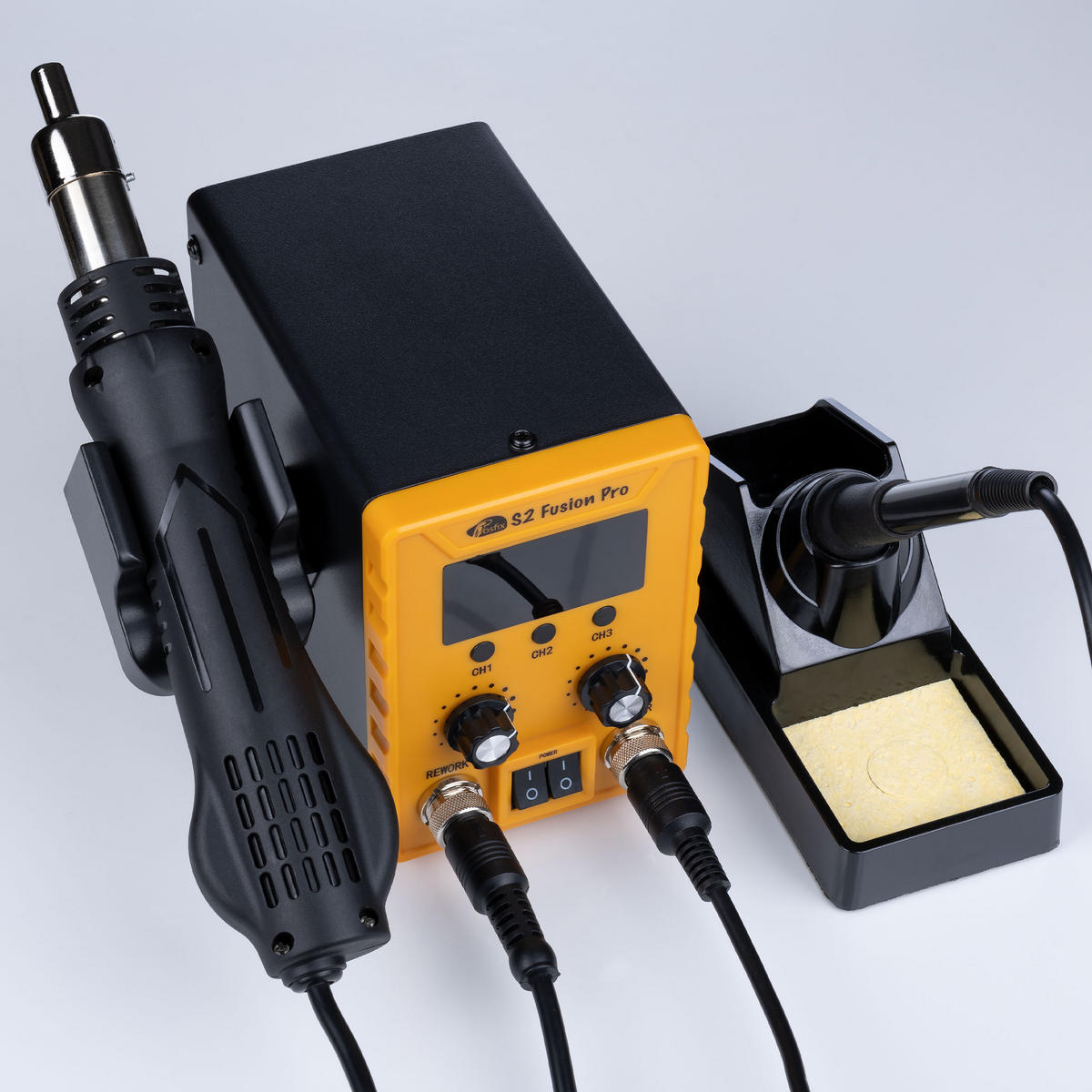 LÖTSTATION S2 Fusion Pro - 760W, Hot Air 700W, Lötkolben 60W, 100-500°C, ESD SAFE - Multicolor, Metall (10/10/10cm)