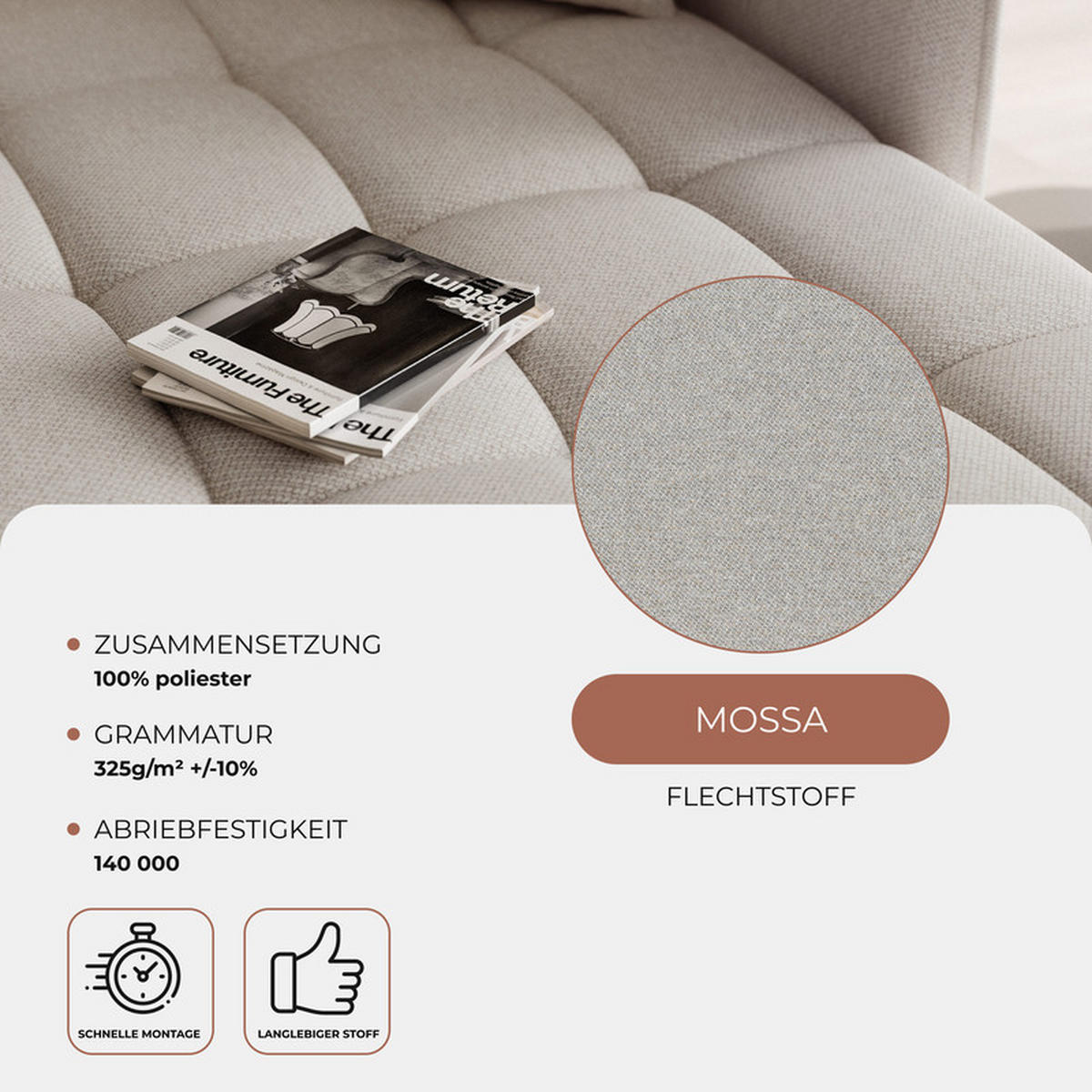 WOHNLANDSCHAFT LORISSE mit Schlaffunktion und Bettkasten Grau - Grau, Holzwerkstoff/Kunststoff (300/85/90cm) - Idohome
