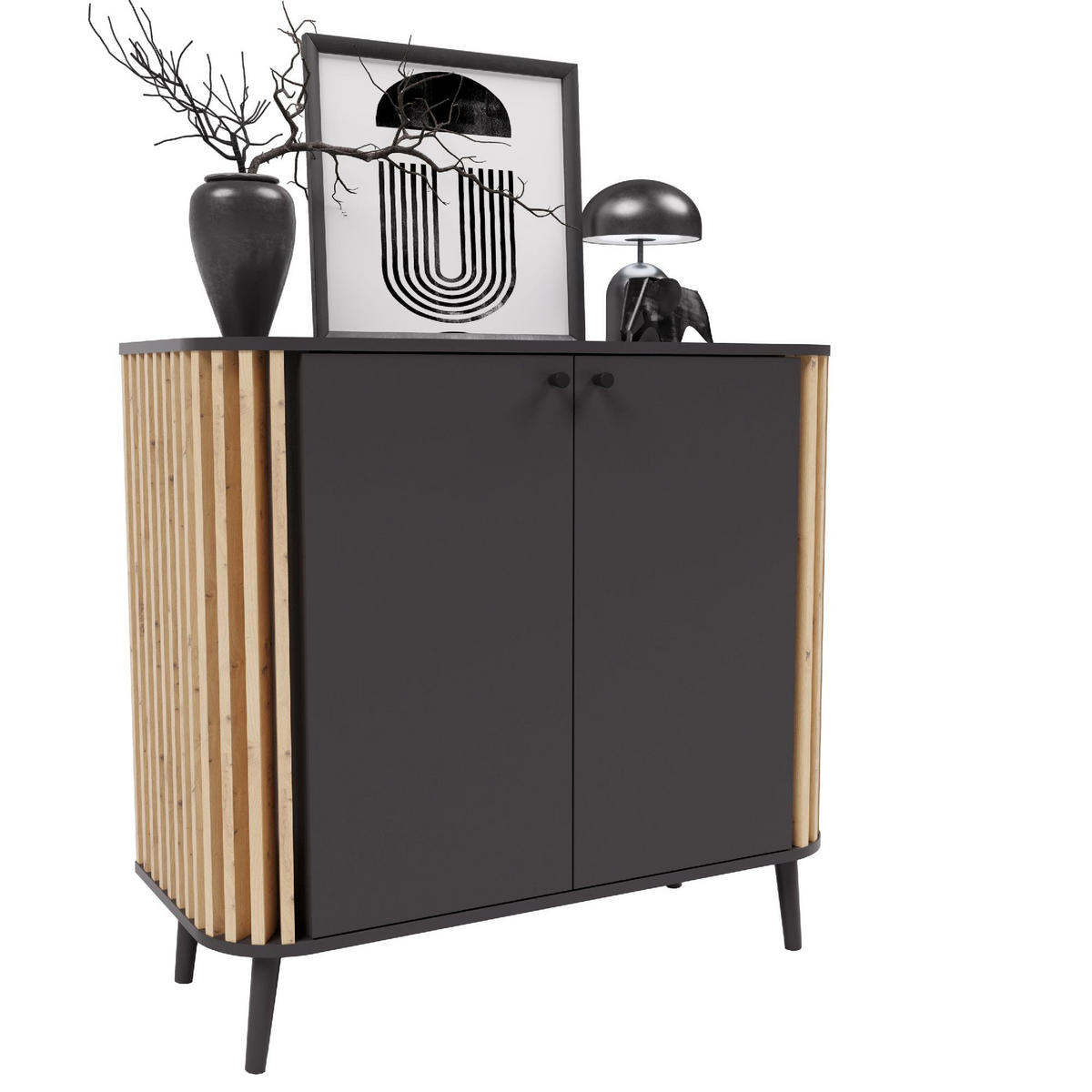 KOMMODE Pure 40/92/88 cm - Grau, Holzwerkstoff (92/88/40cm) - Xonox