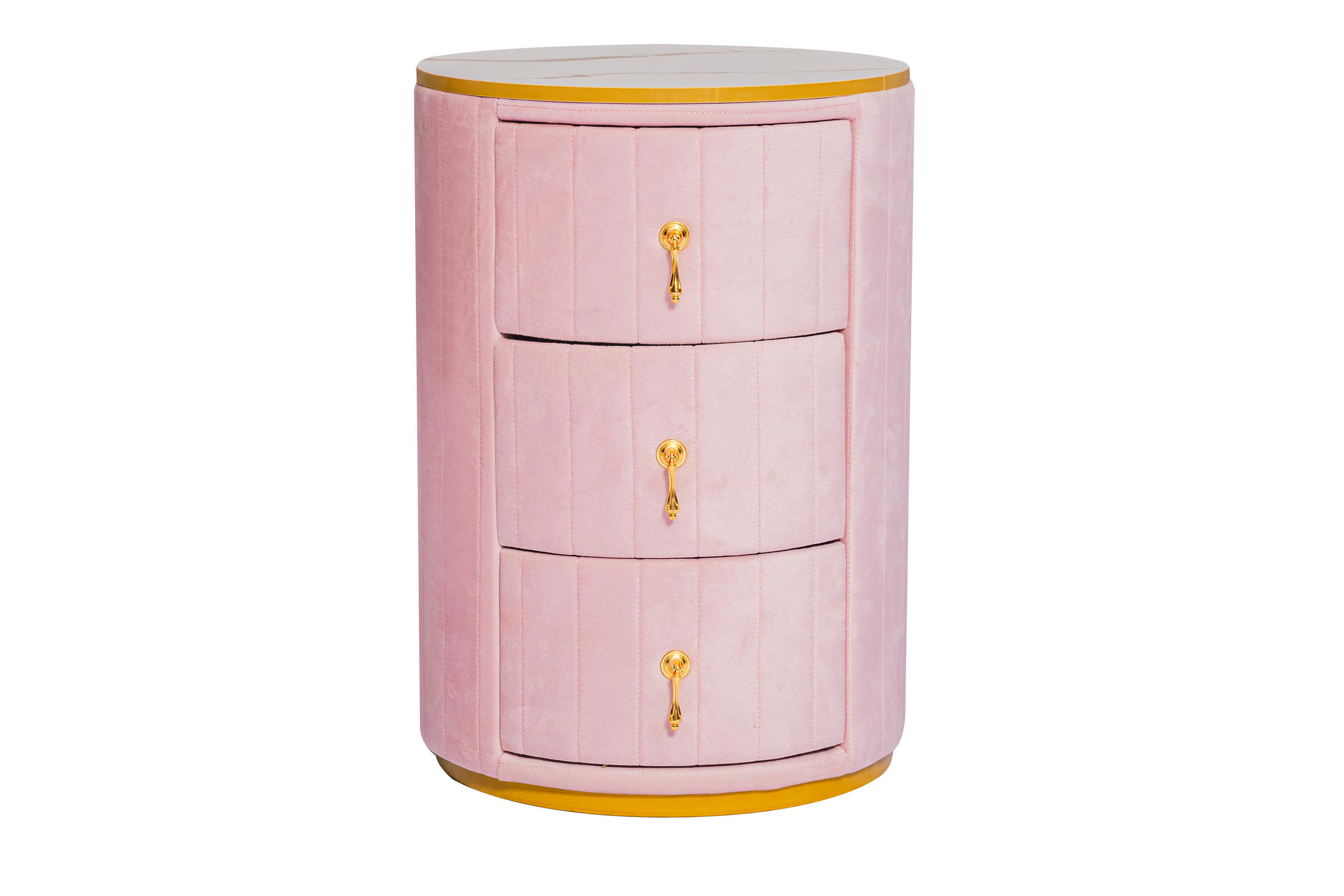 NACHTTISCH Rosa 3 Schubladen - Rosa, Holz (40/52.5/40cm) - PANGIVO