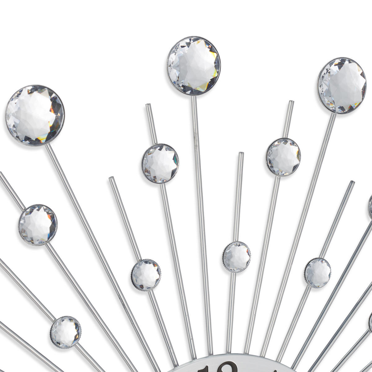 WANDUHR - Silberfarben, Kunststoff/Metall (50/50/4.5cm) - Relaxdays