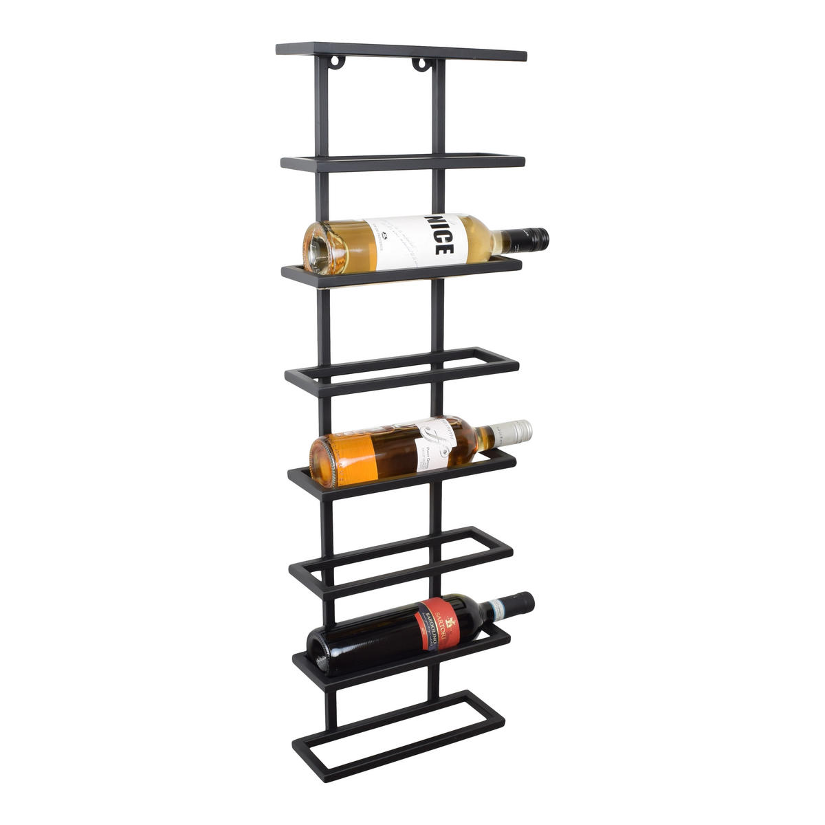 WEINREGAL Pinot Schwarz - Schwarz, Metall (27/87/11cm) - LOFT42