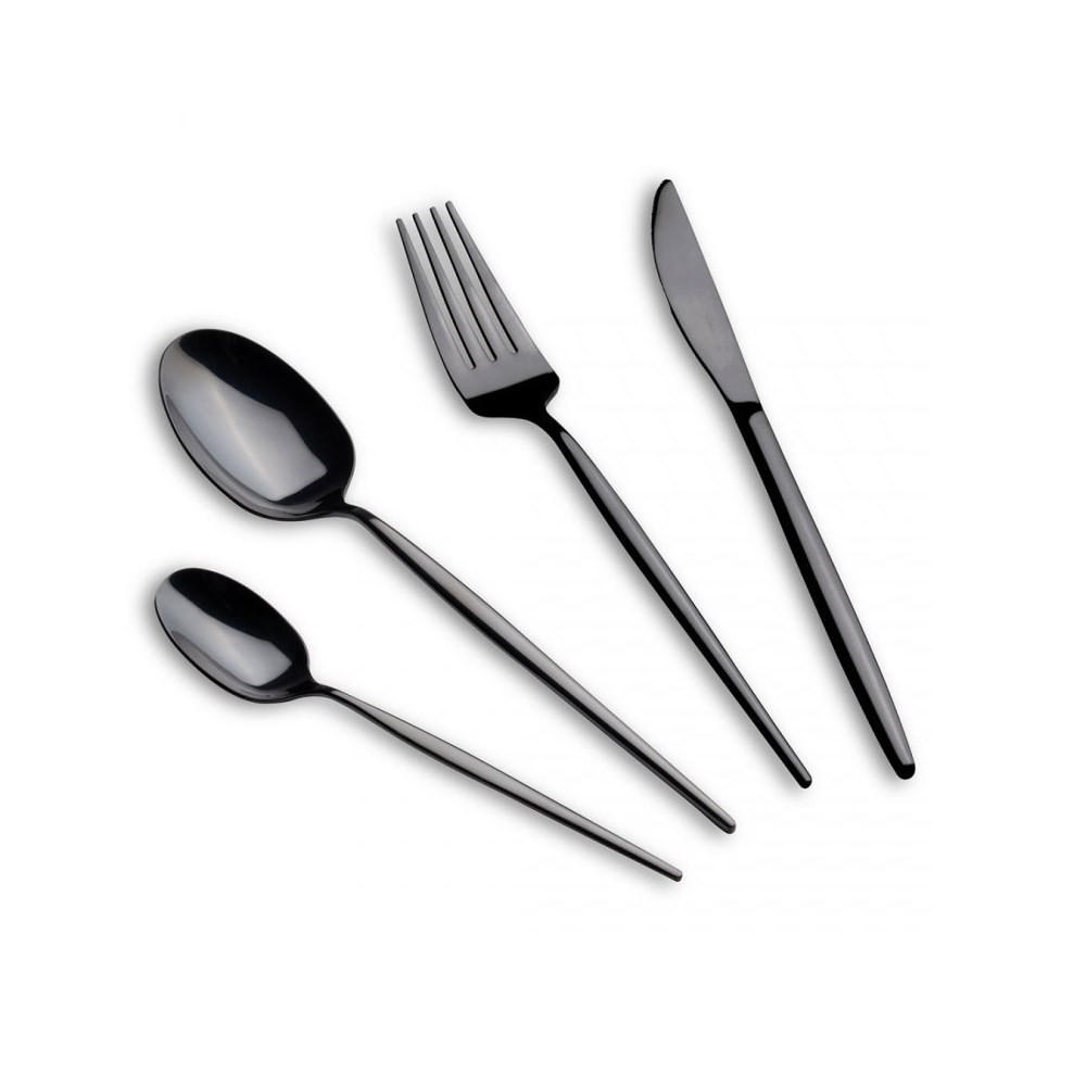 BESTECKSET Schwarz 30/20/8 cm BH3069 - Schwarz, Metall - Berlinger Haus