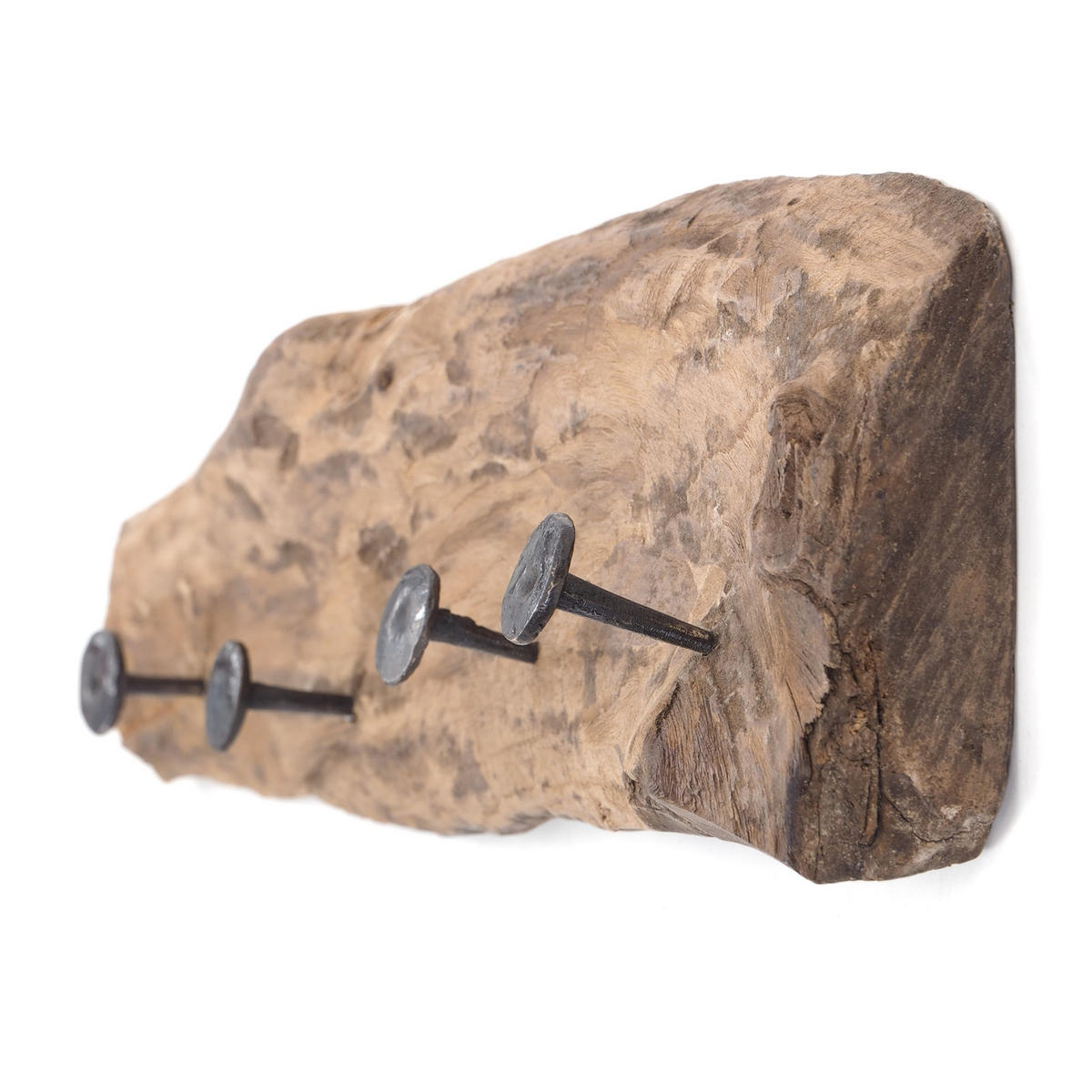 WANDGARDEROBE TEAKROOTS 50 Teakholzwurzel, 4 Haken naturfarben - Braun, Holz (50/12/8cm) - DESIGN DELIGHTS