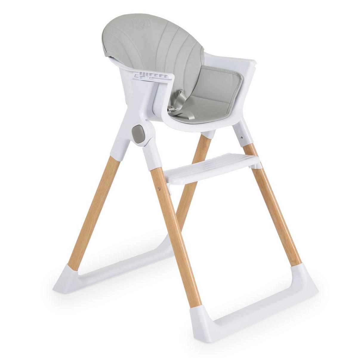 KINDERHOCHSTUHL Almond grau Holzoptik klappbar Doppeltablett Sicherheitsgurt - Grau, Metall (54/84/64cm) - Cangaroo