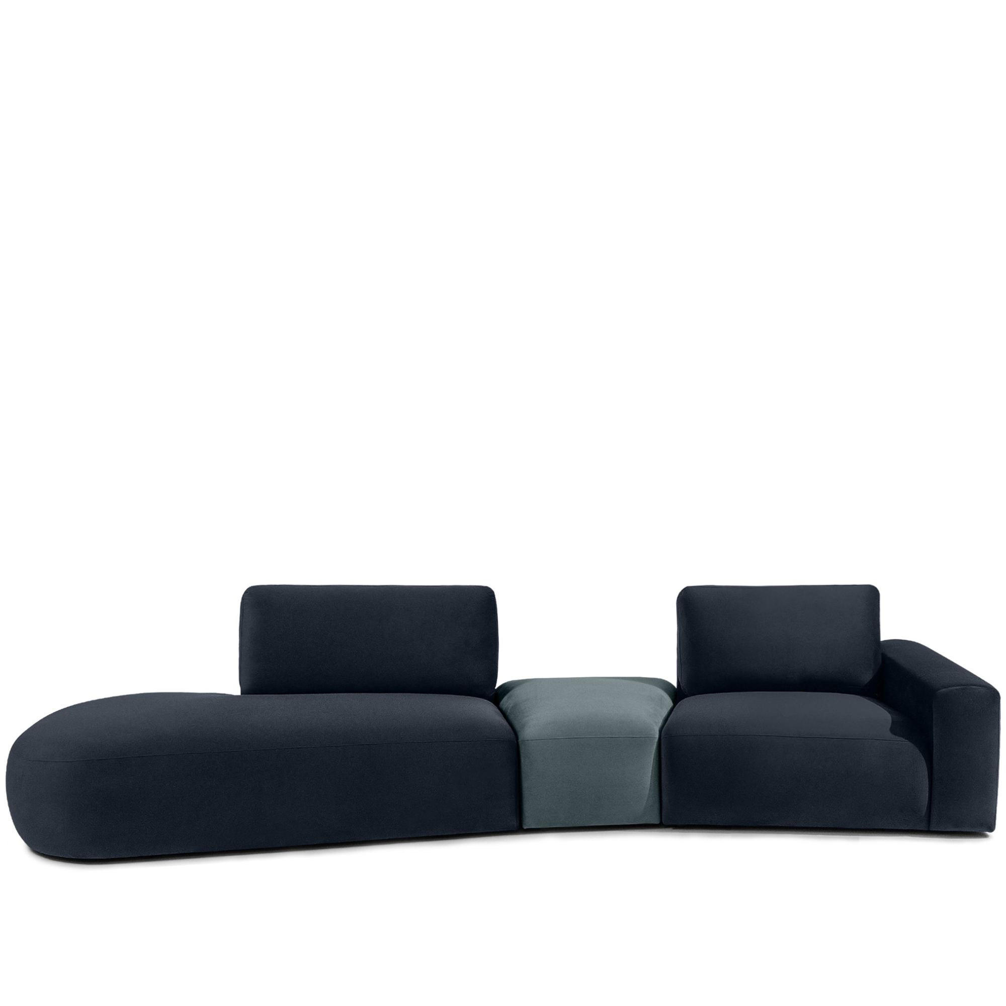 4-SITZER ECKSOFA ZUCCO Velour links, Marineblau - Blau, Textil (350/84/105cm) - KONSIMO®