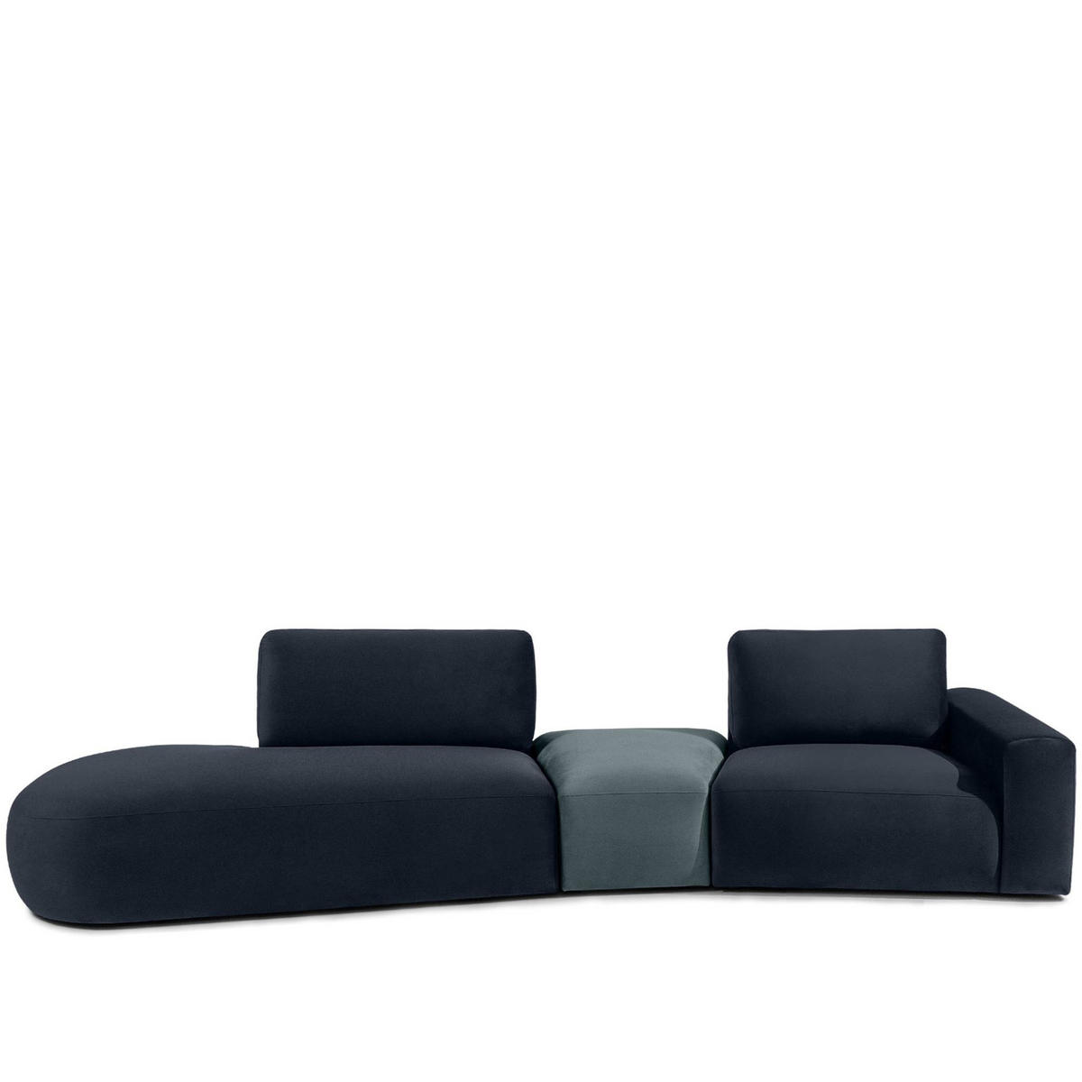 4-SITZER ECKSOFA ZUCCO Velour links, Marineblau - Blau, Textil (350/84/105cm) - KONSIMO®