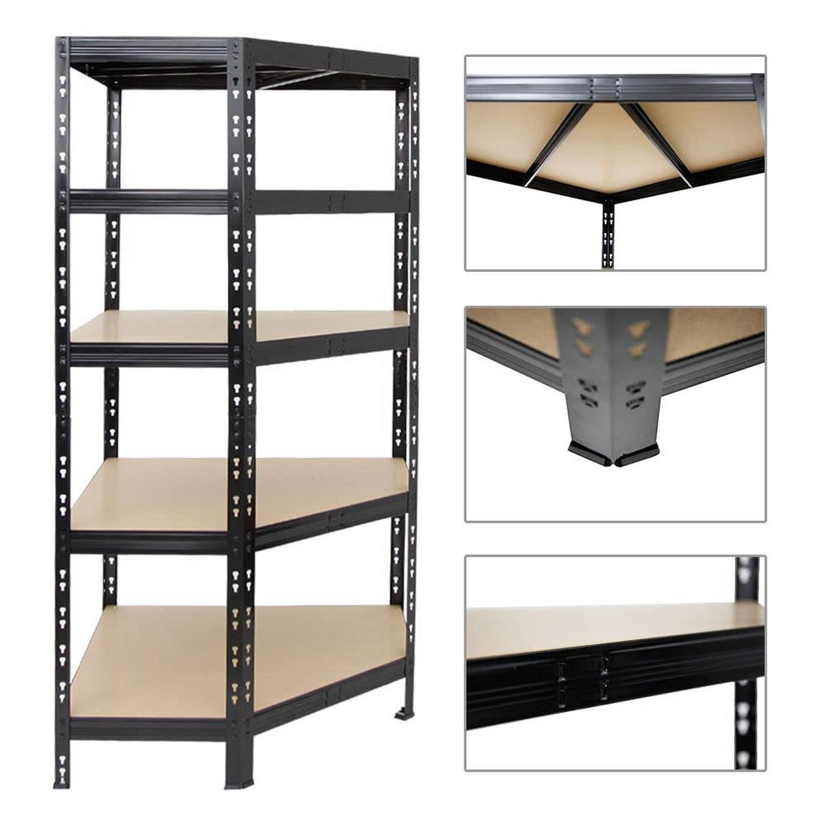 ECKREGAL Tiger 180x90x45 cm Fachlast 175 kg Schwarz - Schwarz, Metall (90/180/45cm) - PROREGAL