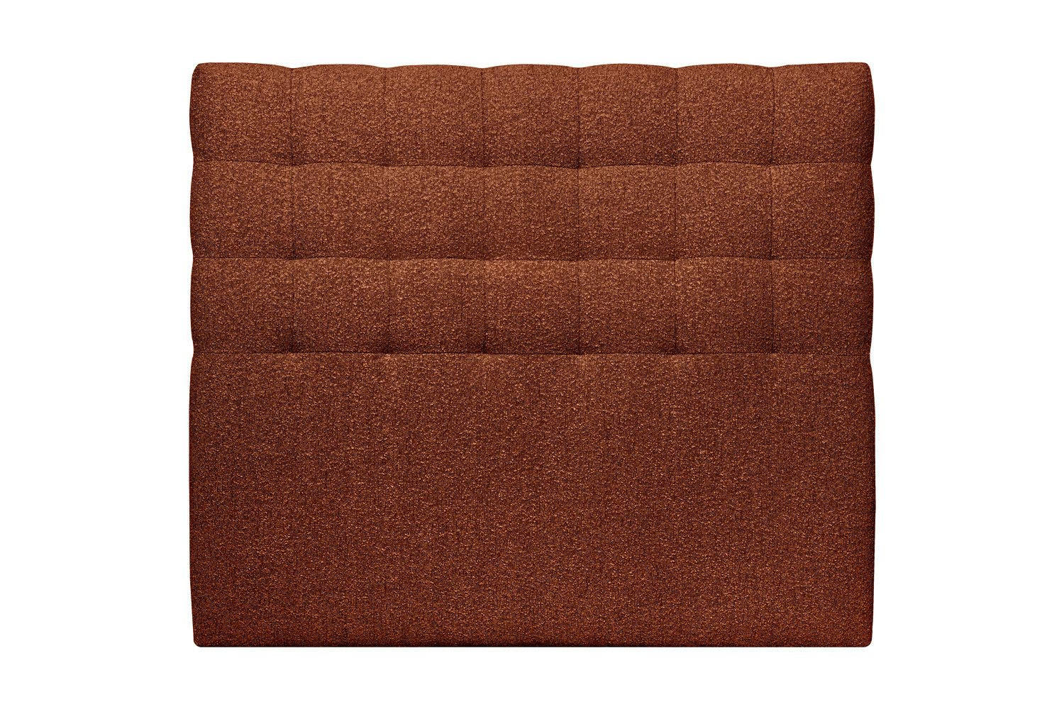 KOPFTEIL gepolstert - Gesteppt – Terrakotta-Bouclé-Stoff - 140 cm - Beige/Terracotta, Holz (140/120/10cm) - Sommeil de Plomb
