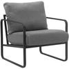 SESSEL Stoff dunkelgrau - Dunkelgrau/Schwarz, Textil/Metall (70/82/74cm) - CLP