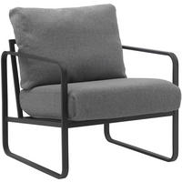 SESSEL Stoff dunkelgrau - Dunkelgrau/Schwarz, Textil/Metall (70/82/74cm) - CLP