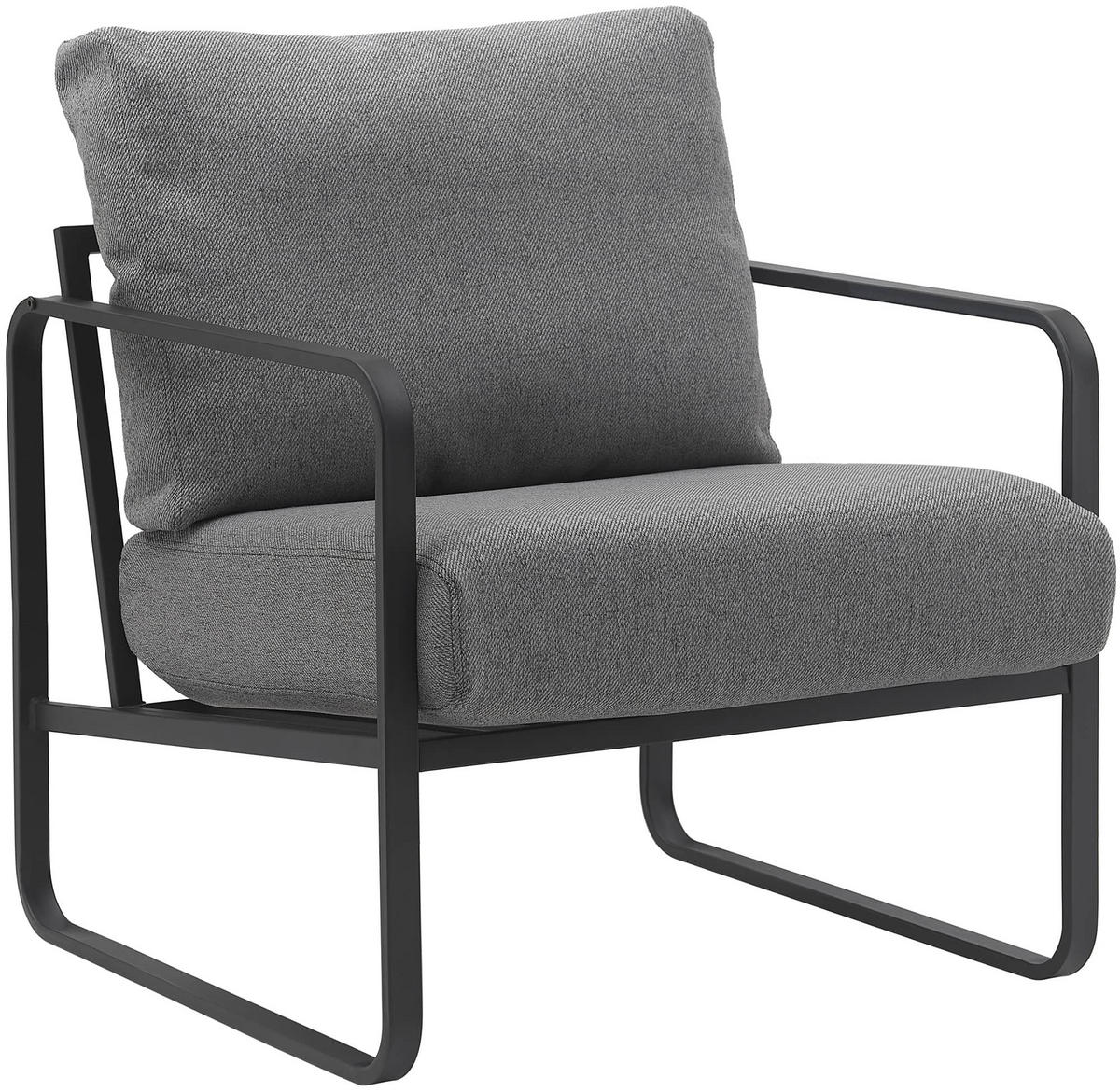 SESSEL Stoff dunkelgrau - Dunkelgrau/Schwarz, Textil/Metall (70/82/74cm) - CLP