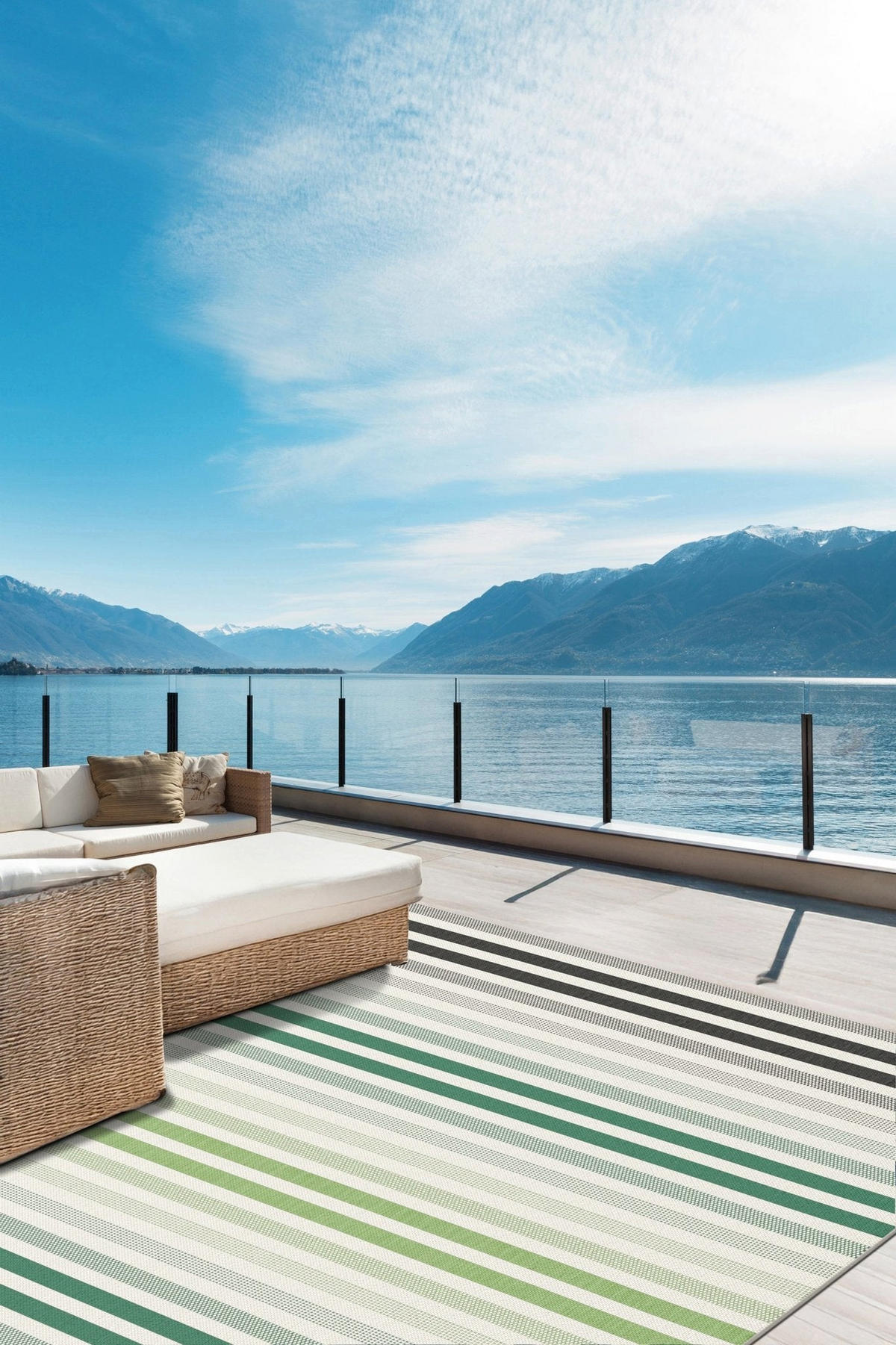 TEPPICH für Innen und Außen mit Rautenmuster grün - Grün, Textil (120/170cm) - AFK Living