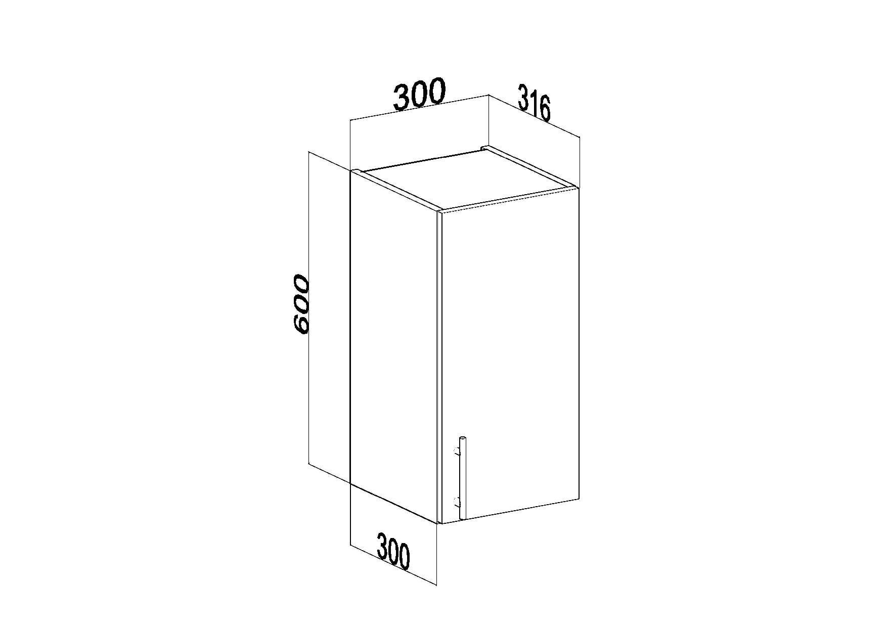 KÜCHENHÄNGESCHRANK G45 eiche bordeaux - Bordeaux, Holzwerkstoff (30/60/31cm) - roe furniture