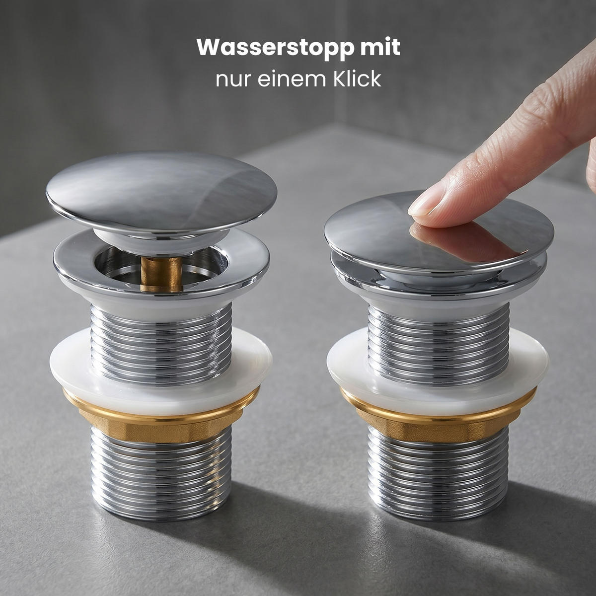 CLICK-CLACK-ABLAUFVENTIL Chrom - Chromfarben/Silberfarben, Metall (6.6/10.2/10.2cm) - Akord