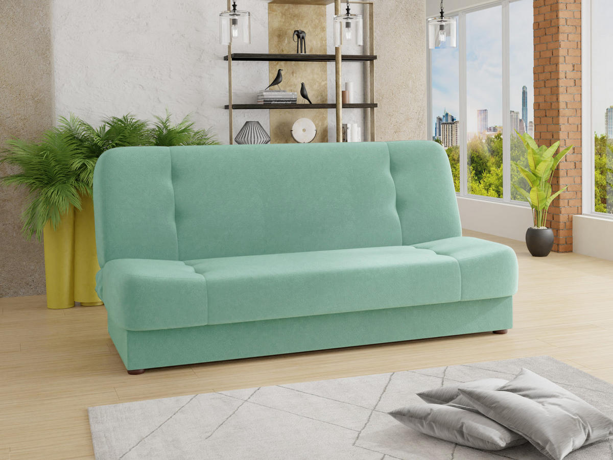 SCHLAFSOFA Sena - Braun/Grün, Holz/Kunststoff (195/89/89cm) - Sofnet