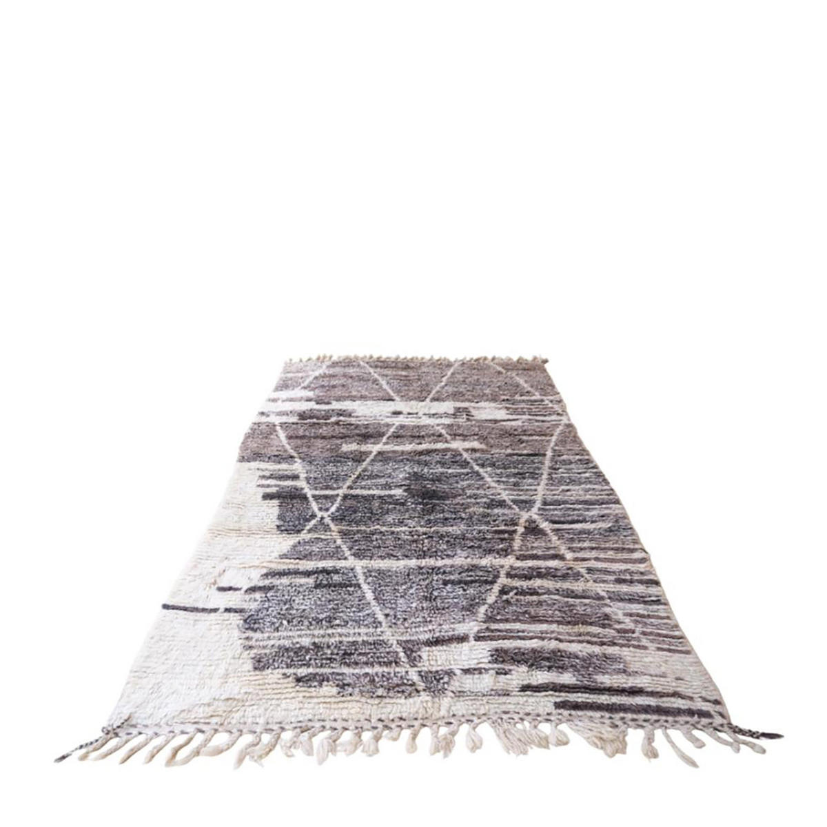 BERBERTEPPICH Boujaad handgewebt 200x 300 cm - Grau, Naturmaterialien (200/300cm) - AFK Living