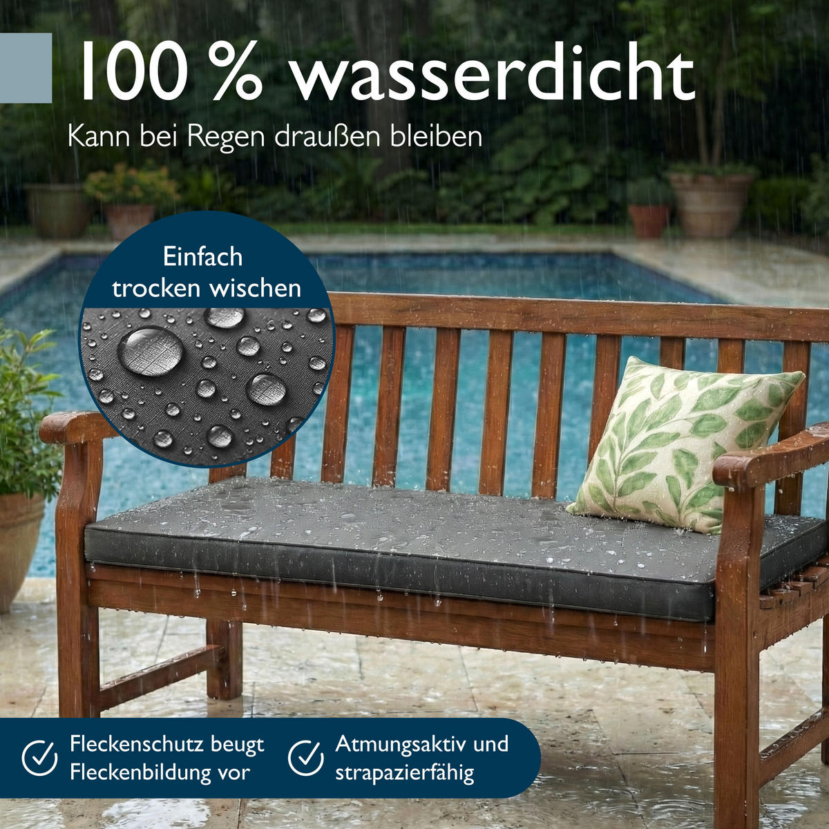 BANKAUFLAGE QD-BK 150x48x5cm Anthrazit - Anthrazit, Textil (48/150cm) - Beautissu 