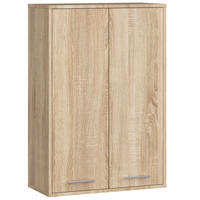 HÄNGESCHRANK Sonoma Eiche 64x94x30 cm - Silberfarben/Sonoma Eiche, Holzwerkstoff/Kunststoff (64/94/30cm) - Akord