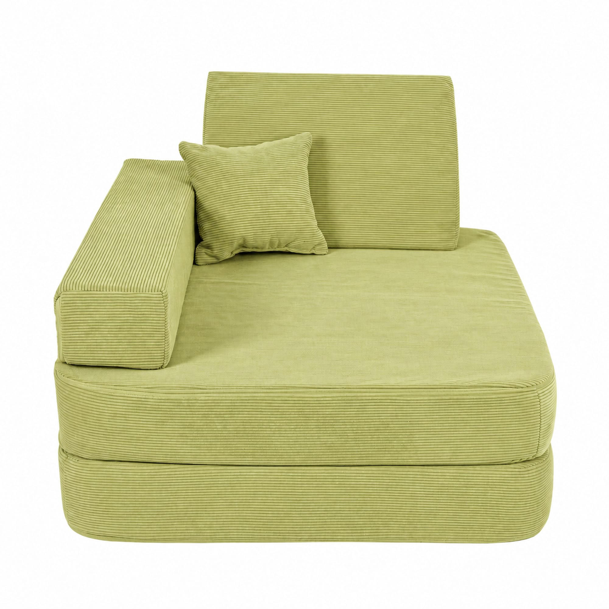 KINDERSESSEL 5 in 1 ausklappbar Cordsamt Limette - Limette, Textil (80/24/80cm) - AngeLove