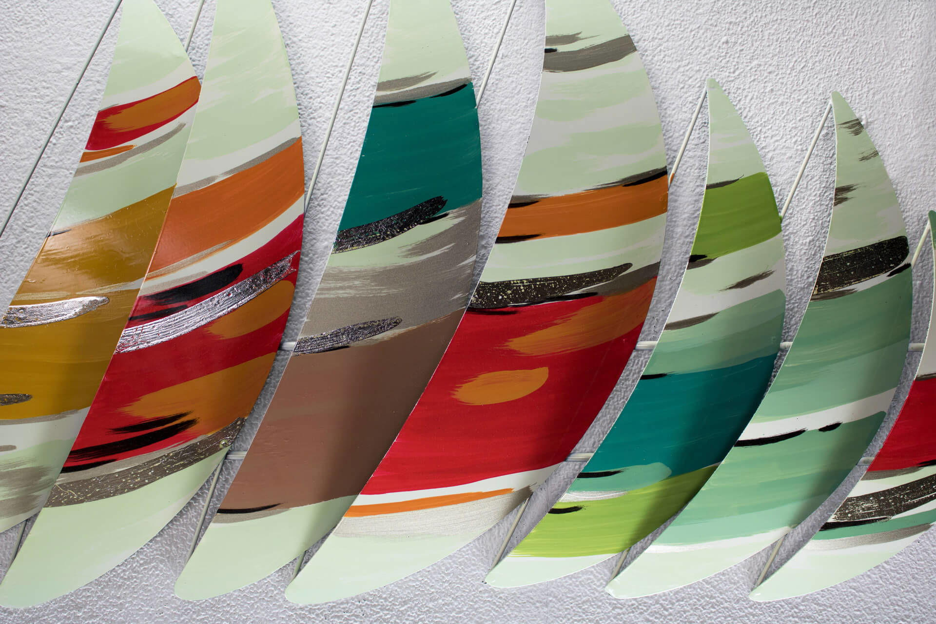 WANDDEKO Bunt 150/50 cm - Multicolor, Metall (2.2/50/6cm) - KUNSTLOFT