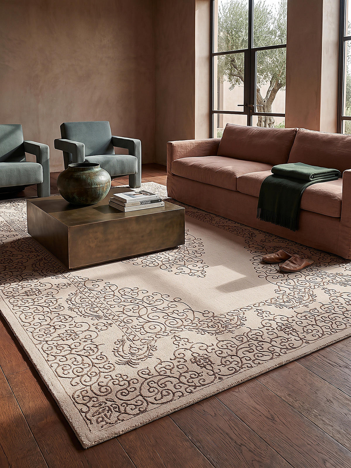 TEPPICH Kurzflor ERESMA Orient-Medaillon Polyester Beige 160 x 230 cm - Beige, Textil (160/230cm) - KADIMA DESIGN