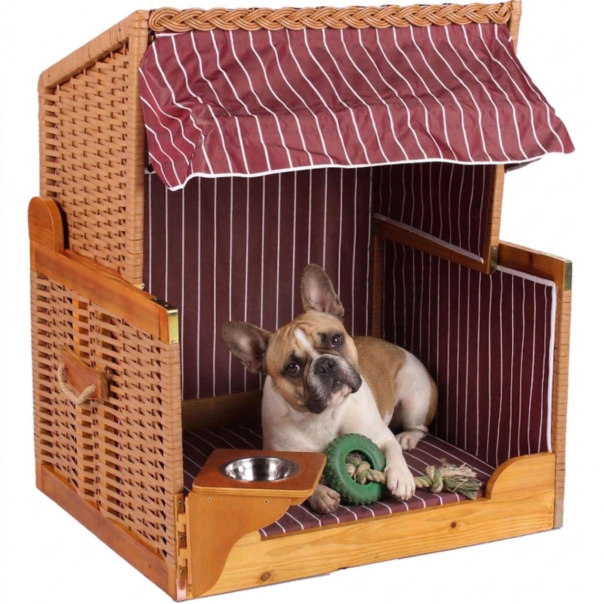 HUNDESTRANDKORB - Rot/Braun, Holzwerkstoff (80/95/65cm) - Mr. Deko