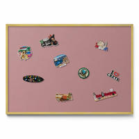 MAGNETTAFEL 100x70 cm Goldener Rahmen Pastellrosa - Mauve, Metall (100/70/0.4cm) - TULUP