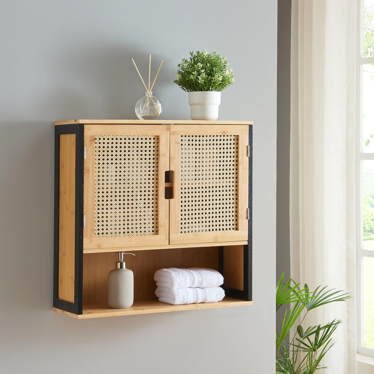 HÄNGESCHRANK Tervola - Naturfarben, Holz (60/60/20cm) - [en.casa]