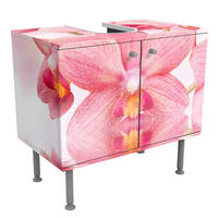 WASCHBECKENUNTERSCHRANK Rosa Orchideen auf Wasser 60/55/35 cm - Pink, Holzwerkstoff (60/55/35cm) - Bilderwelten