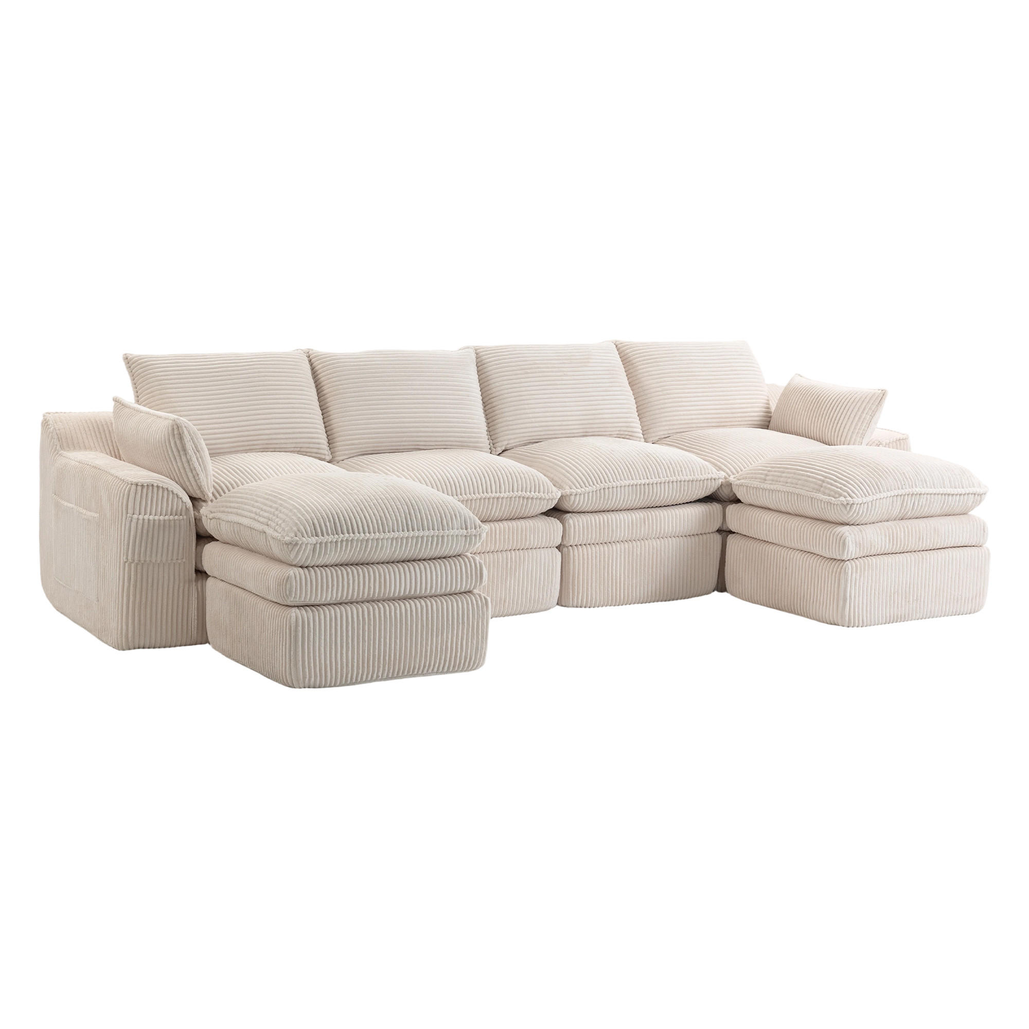 Evryae Wohnlandschaft Beige 335x85x167 cm
