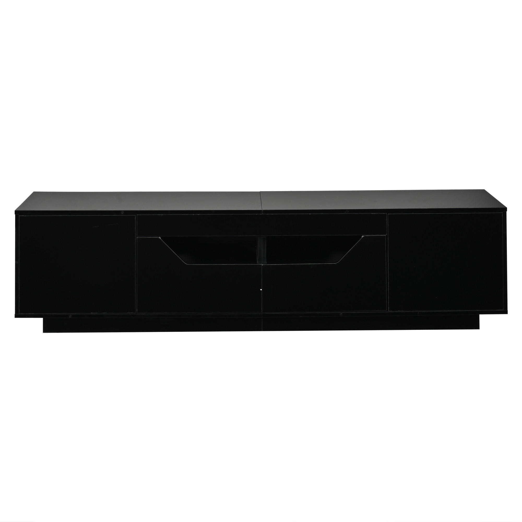 TV-SCHRANK 180/40/45 cm Schwarz mit 2 Schubladen und 2 Türen - Schwarz, Holzwerkstoff (180/45/40cm) - Oxeza
