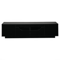 TV-SCHRANK 180/40/45 cm Schwarz mit 2 Schubladen und 2 Türen - Schwarz, Holzwerkstoff (180/45/40cm) - Oxeza