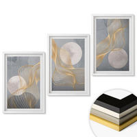 WANDBILDER 3er-Set - 40x60 cm Weißer Rahmen - Abstrakte Muster Wellen Kreise - Weiß, Kunststoff (40/60cm) - ArtPrintCave