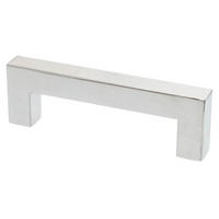 MÖBELGRIFF BA 96mm, Küchengriff Edelstahl gebürstet, Türgriff eckig - Grau, Metall (1.4/3.5/11cm)