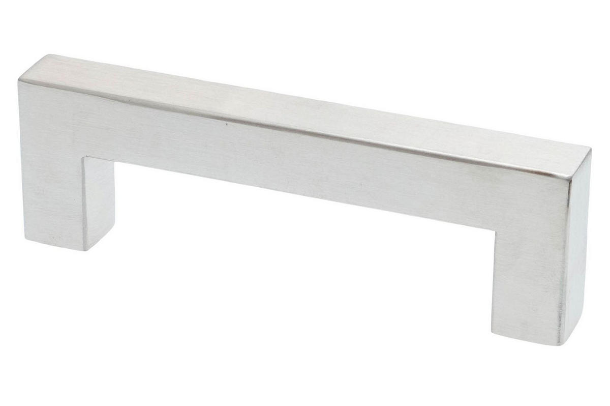 MÖBELGRIFF BA 96mm, Küchengriff Edelstahl gebürstet, Türgriff eckig - Grau, Metall (1.4/3.5/11cm)