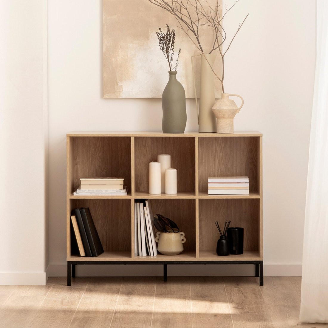 BÜCHERREGAL Remi Natürlich 110 cm x 85 cm - Naturfarben, Holzwerkstoff (110/85/35cm)