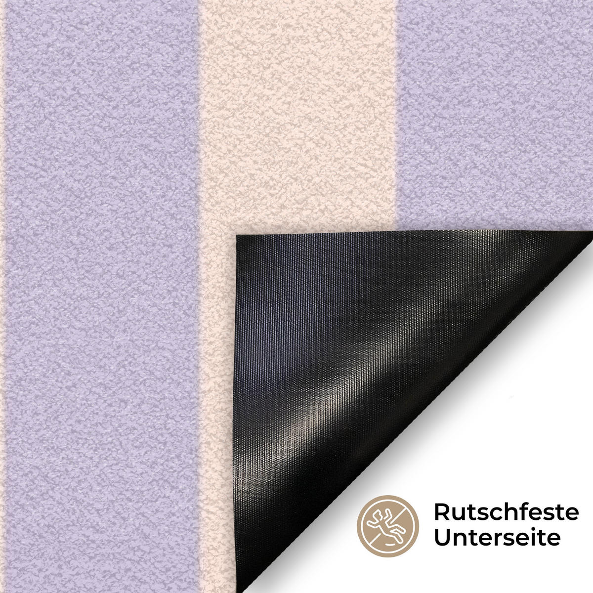 FUSSMATTE Lila – Orange – Streifen – Startseite 90x60 cm - Flieder, Kunststoff (90/0.4cm) - MuchoWow