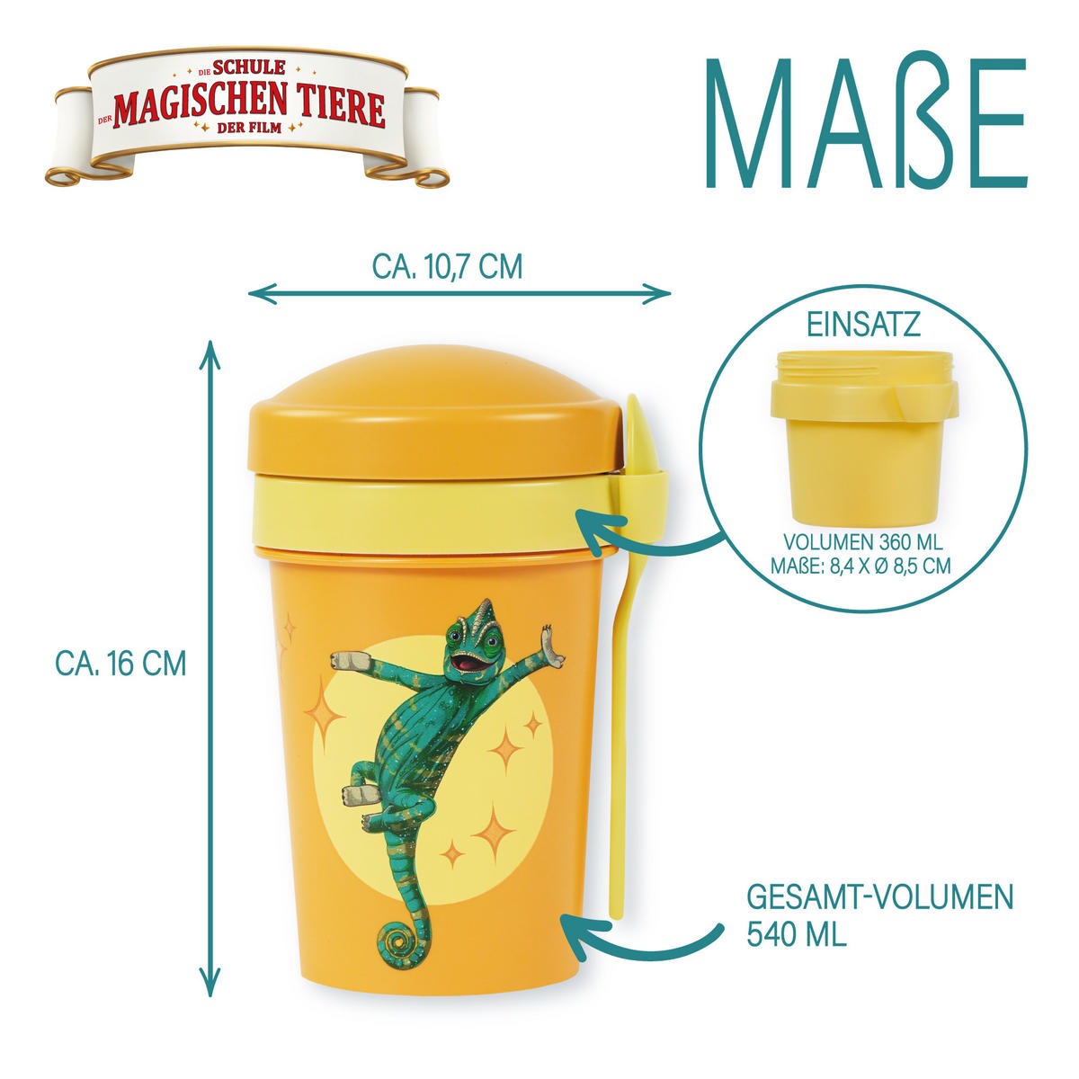 MÜSLIBECHER To Go 540 ml rPET - Gelb, Kunststoff (11.3/11/16cm) - Stoneline