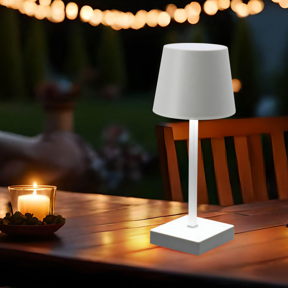 LED TISCHLEUCHTE Weiß Touchdimmer - Weiß, Metall (10.5/10.5/26cm)