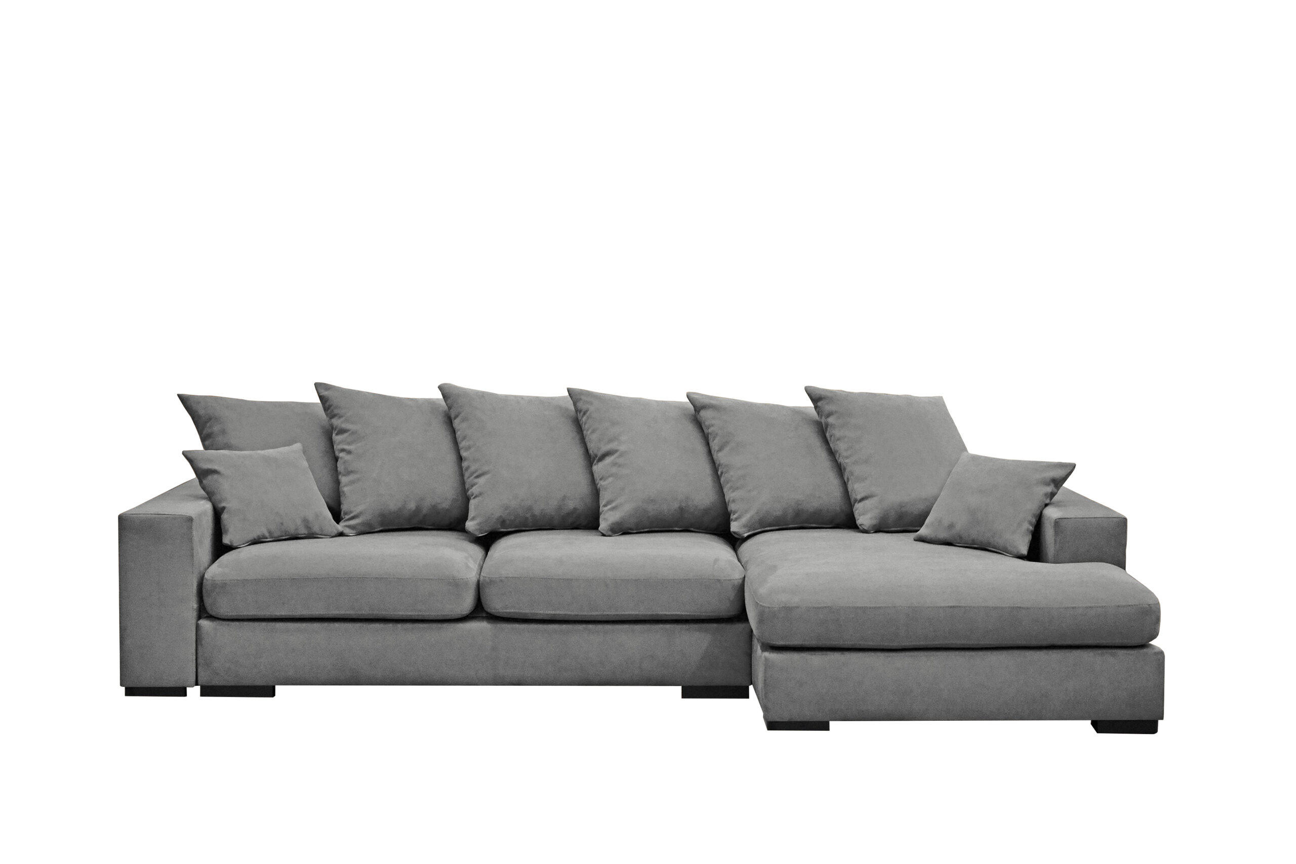 ECKSOFA Mit Schlaffunktion Und Bettkasten Couch L-form Gabon Stoff Riviera Rechts Grau - Grau, Holz (285/155cm) - Kaiser Möbel