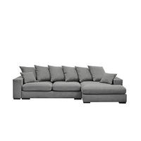 ECKSOFA Mit Schlaffunktion Und Bettkasten Couch L-form Gabon Stoff Riviera Rechts Grau - Grau, Holz (285/155cm) - Kaiser Möbel