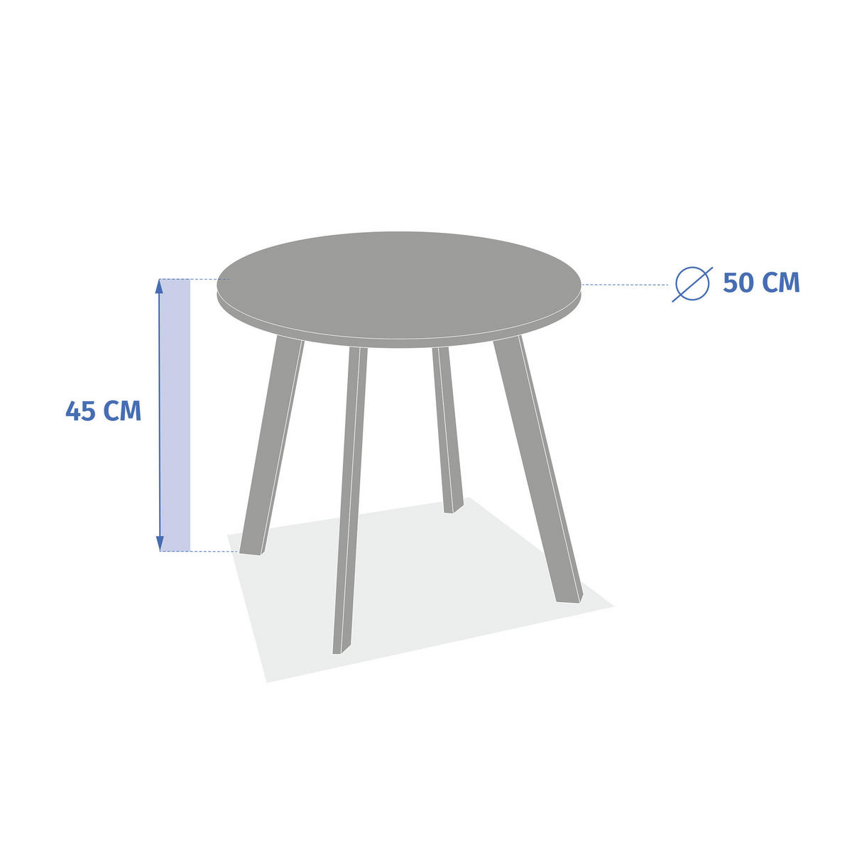 GARTENTISCH Metall Saona Ø 50 cm - Creme, Metall (50/50/45cm)