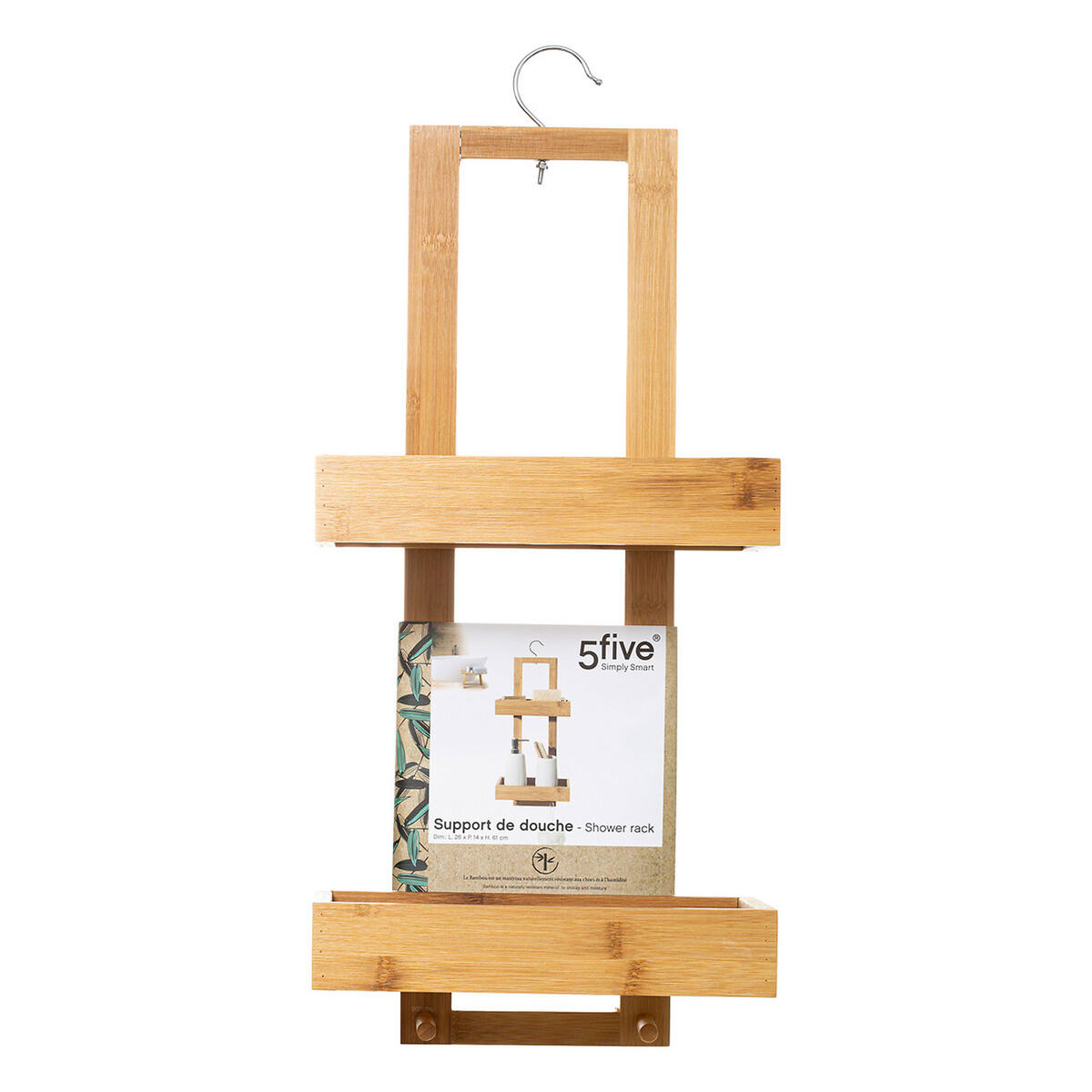 BADEZIMMER-REGAL mit einem Kleiderbügel 14/26/61 cm - Beige, Naturmaterialen (26/61/14cm) - 5five Simply Smart