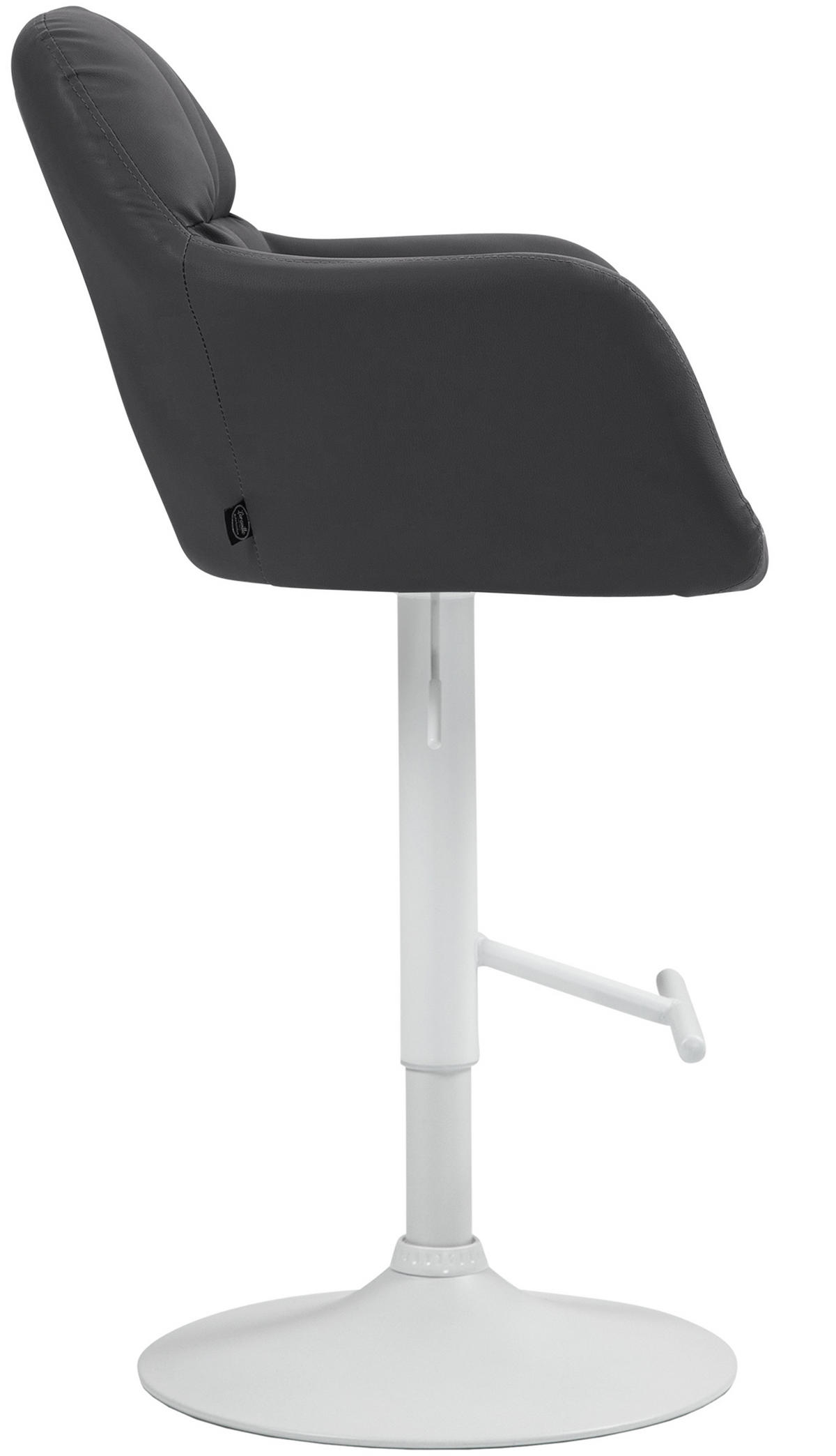 BARHOCKER Nardo Kunstleder weiß schwarz - Schwarz/Weiß, Kunststoff/Metall (57/118/59cm) - TPFLiving
