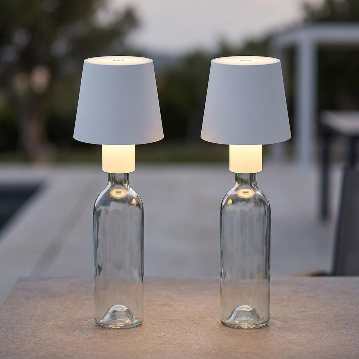 2X LED TISCHLEUCHTE Vannie Weiß - Weiß, Kunststoff (10.6/10.6/13cm) - Globo Lighting