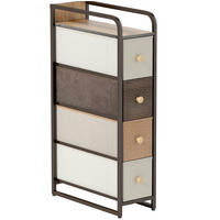 KOMMODE 20/47/84,5 cm mit 4 Schubladen und Holzgriffen - Multicolor, Textil (20/84.5/47cm) - BEAOK