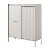 KOMMODE Beige ENSO Geriffelt 3 Türen - Beige, Holzwerkstoff (103.5/123.4/39.5cm) - Sepro Meble