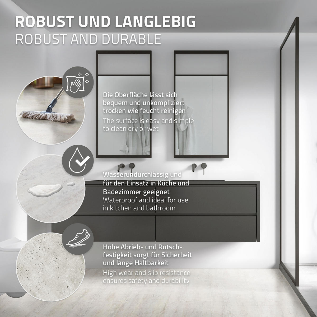 PVC BODENBELAG selbstklebend 6,68m²/36 Dielen Vinylboden Betonoptik Grau Zement Hell - Beige, Kunststoff (61/30.5/0.2cm) - ML-DESIGN